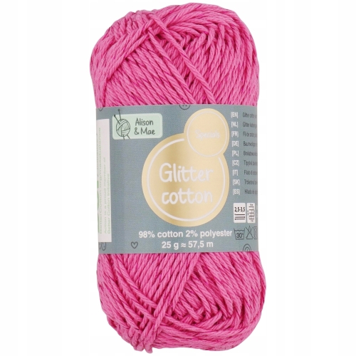 ZESTAW WŁÓCZEK BROKATOWYCH COTTON 6 KOLORÓW 24 SZT + 2X SZYDEŁKA BIG PAKA