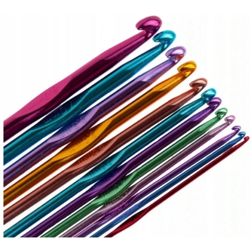 ZESTAW WŁÓCZEK BROKATOWYCH COTTON 6 KOLORÓW 24 SZT + 2X SZYDEŁKA BIG PAKA