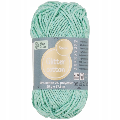 ZESTAW WŁÓCZEK BROKATOWYCH COTTON 6 KOLORÓW 24 SZT + 2X SZYDEŁKA BIG PAKA