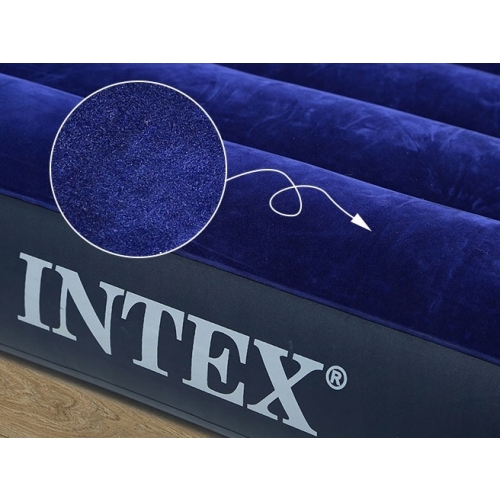 Dmuchany MATERAC WELUROWY 191x76x22 cm Intex Basen Jezioro Granatowy 68950