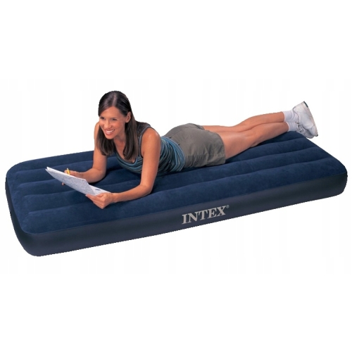 Dmuchany MATERAC WELUROWY 191x76x22 cm Intex Basen Jezioro Granatowy 68950