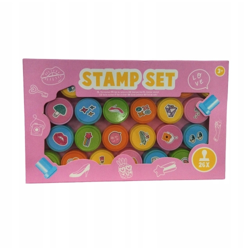 Zestaw stempelków dla dzieci STAMP SET 26szt czerw