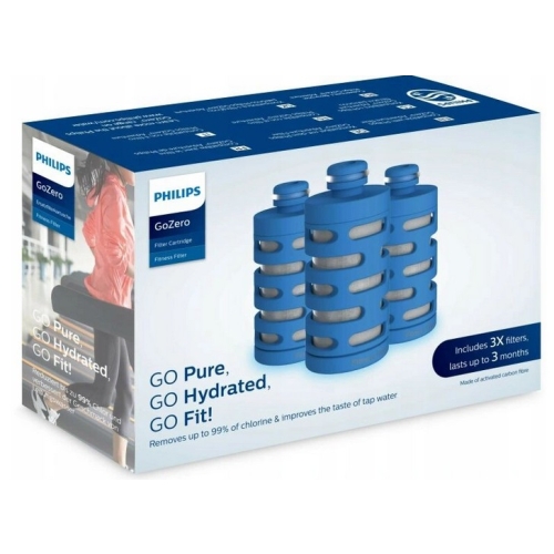 Filtr wymienny Philips do butelki filtrującej GoZero Filtr 3 szt AWP287