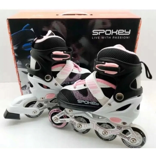 ŁYŻWOROLKI REGULOWANE RÓŻOWE SPOKEY TONY 30-33