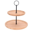 Patera dwupoziomowa z drewna bambusowego wys 23,5cm EXCELLENT prezent