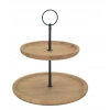Patera dwupoziomowa z drewna bambusowego wys 23,5cm EXCELLENT prezent