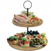 Patera dwupoziomowa z drewna bambusowego wys 23,5cm EXCELLENT prezent