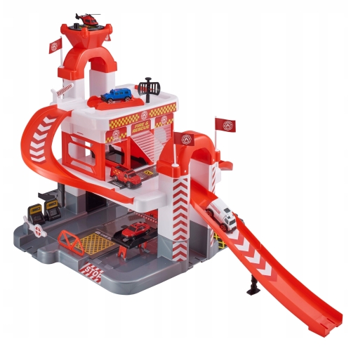 OGROMNA 8 x 19.4 x 43 cm Remiza strażacka Winda Rampy Teamsterz 3 Pojazdy