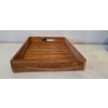 Taca z drewna tekowego TEAK patera minimalistyczna prosta 26 x 18 x 4,5 cm