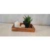 Taca z drewna tekowego TEAK patera minimalistyczna prosta 26 x 18 x 4,5 cm