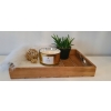 Taca z drewna tekowego TEAK patera minimalistyczna prosta 26 x 18 x 4,5 cm