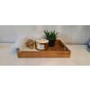 Taca z drewna tekowego TEAK patera minimalistyczna prosta 26 x 18 x 4,5 cm