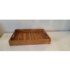 Taca z drewna tekowego TEAK patera minimalistyczna prosta 26 x 18 x 4,5 cm