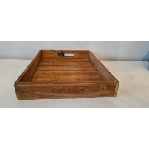Taca z drewna tekowego TEAK patera minimalistyczna prosta 26 x 18 x 4,5 cm