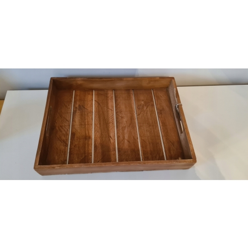Taca z drewna tekowego TEAK patera minimalistyczna prosta 26 x 18 x 4,5 cm