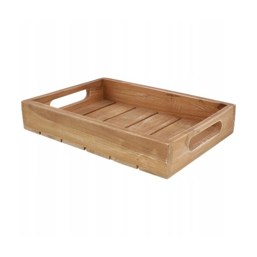 Taca z drewna tekowego TEAK patera minimalistyczna prosta 26 x 18 x 4,5 cm