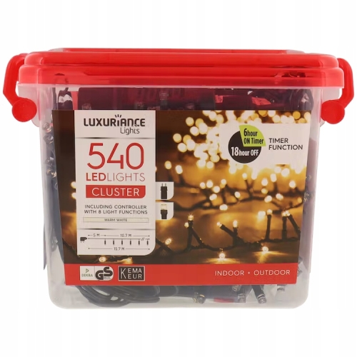 LAMPKI CHOINKOWE OŚWIETLENIE LED ZEWNĘTRZNE 15M 8 TRYBÓW IP44 540 LEDÓW