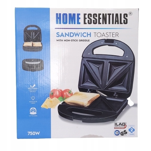 Opiekacz do kanapek Toster Sandwich Home Essentials 750W AST-2000B CZARNY