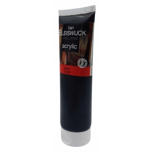 Farba akrylowa profesjonalna tuba Black no.99 Czarna Van Bleiswijck 250ml