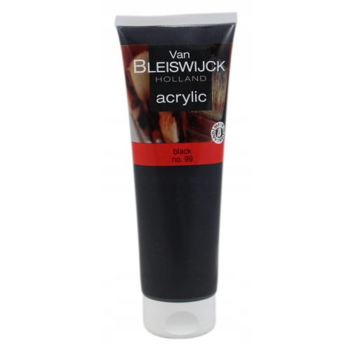 Farba akrylowa profesjonalna tuba Black no.99 Czarna Van Bleiswijck 250ml