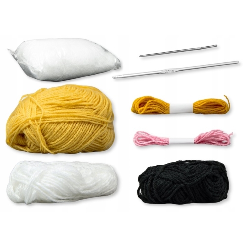 ZESTAW DO SZYDEŁKOWANIA WŁÓCZKA SZYDEŁKO IGŁA 16,5 cm MASKOTKA KOTEK + RYBA
