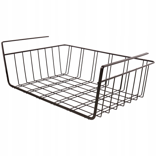 KOSZYK PODWIESZANY POD PÓŁKĘ ORGANIZER METALOWY CZARNY DO SZAFY 5 KG CZARNY