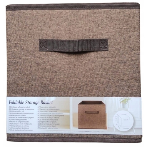 Składany kosz do przechowywania Home Accents organizer 30 cm beż tłoczony