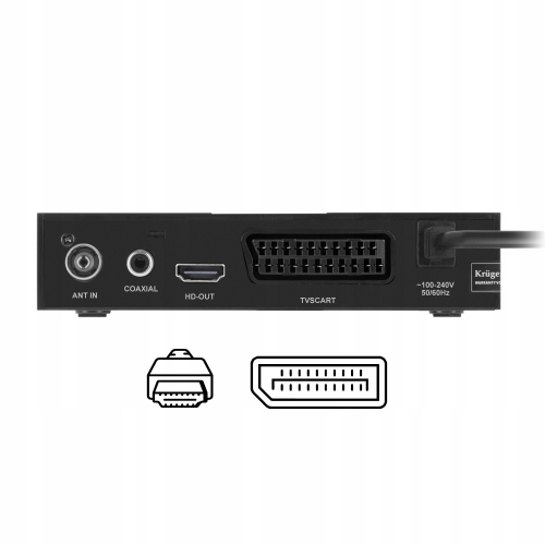 Tuner dekoder DVB-T HEVC Kruger&Matz H.265 KM0550D SCART EPG USB dekoder