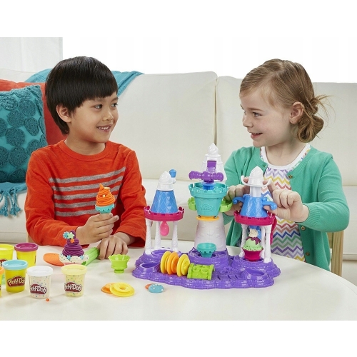 Ciastolina PLAY-DOH MAGICZNA LODZIARNIA TĘCZOWE LODY UNICORN 4 tuby 8 kolor