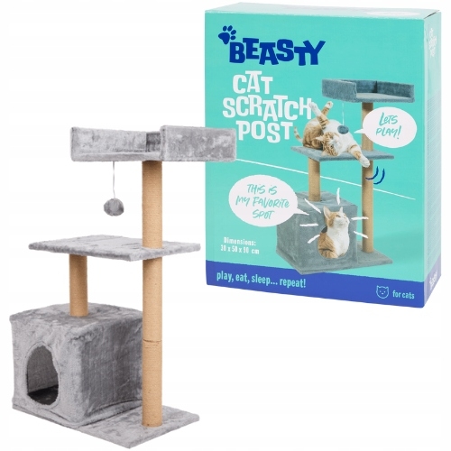 DRAPAK DLA KOTA LEGOWISKO WIEŻA DOMEK 3 POZIOMY BEASTY WYSOKI 30-90 CM