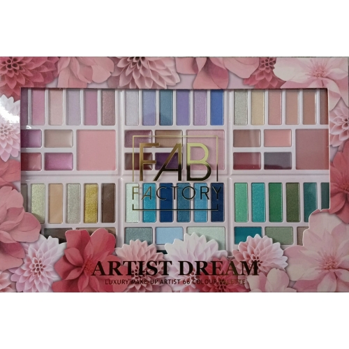 Paleta cieni do makijażu powiek FAB Factory 66 cieni LUXURY MAKE-UP