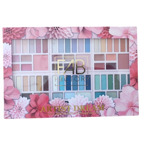 Paleta cieni do makijażu powiek FAB Factory 66 cieni LUXURY MAKE-UP