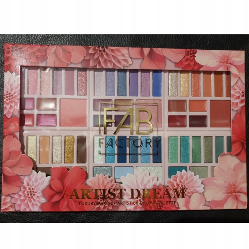 Paleta cieni do makijażu powiek FAB Factory 66 cieni LUXURY MAKE-UP