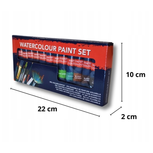 Akwarele Farby akwarelowe Zestaw 12 kolorów w tubkach 12 x 12 ml