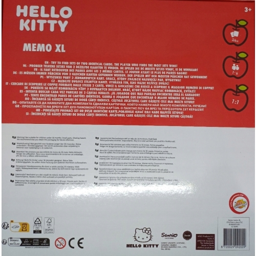 Gra logiczna KARCIANA DLA DZIECI MEMO XL HELLO KITTY 24 KARTY 1-4 OSOBY 3+