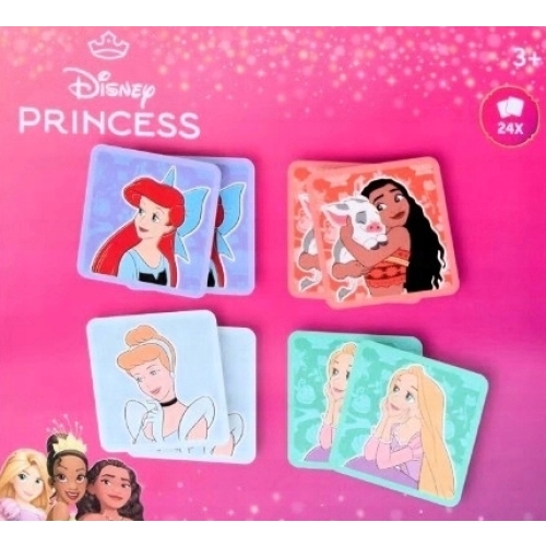 Gra logiczna KARCIANA DLA DZIECI MEMO XL DISNEY PRINCESS 24 KARTY 1-4 OSOBY