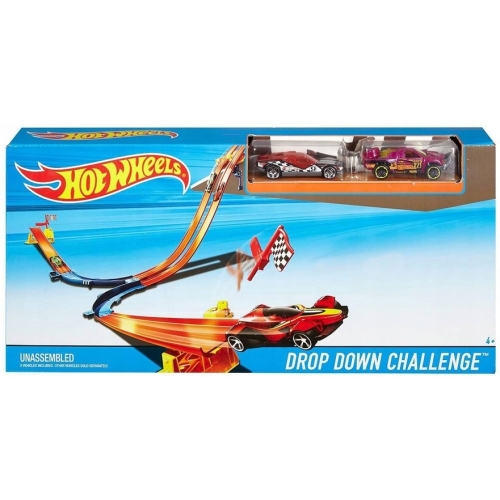 HOT WHEELS TOR WYŚCIGOWY TORY 2 SAMOCHODY PODWÓJNY ZJAZD NIESAMOWITY RAJD