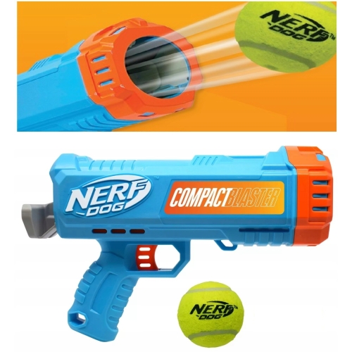 NERF DOG Wyrzutnia Pistolet Niepiszcząca Piłka Tenisowa Zabawka Dla Psa 12m