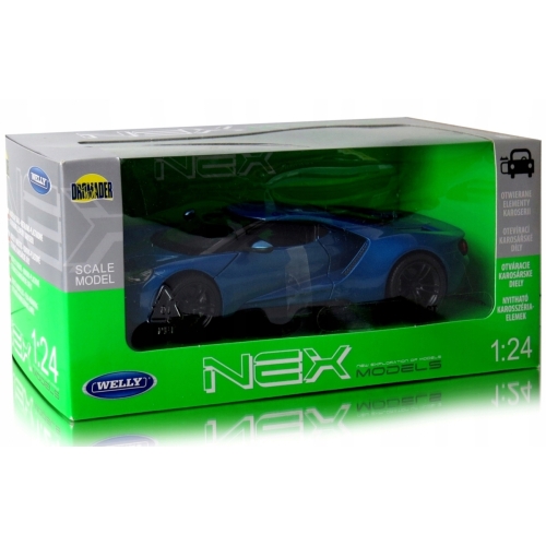 FORD GT 2017 METALOWY KOLEKCJONERSKI MODEL SAMOCHODU WELLY 1:34 NAPĘ ŻÓŁTY