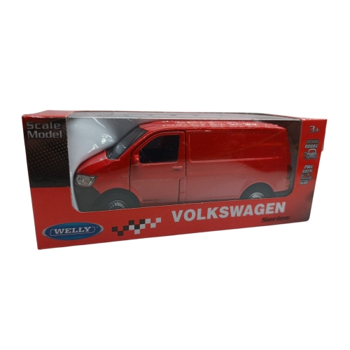 Volkswagen Transporter T6 kolekcjonerski model samochodu metal Welly RED