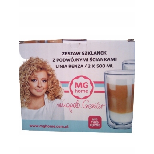 SZKLANKI TERMICZNE 2 ścianki MG HOME MAGDA GESSLER LINIA RENZA 2 x 300 ML