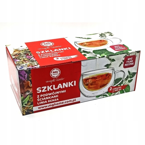 SZKLANKI TERMICZNE 2 ścianki MG HOME MAGDA GESSLER LINIA RENZA 2 x 300 ML