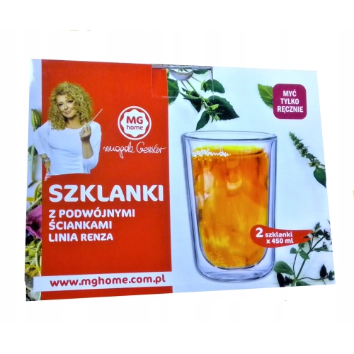 SZKLANKI TERMICZNE 2 ścianki MG HOME MAGDA GESSLER LINIA RENZA 2 x 300 ML