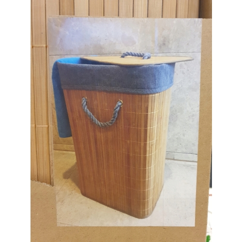 Bambusowy ekologiczny kosz pojemnik na pranie przechowywanie pokrywa 57 cm