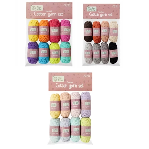 WŁÓCZKA SZENILOWA AKRYLIC DO SZYDEŁKOWANIA 18 MOTKÓW 396g MIX ZESTAW 990mb