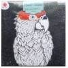 PŁÓTNO Z BROKATEM 29 x 29 CM W KOLORZE CZARNYM POLISHED PARROT DUŻA PAPUGA