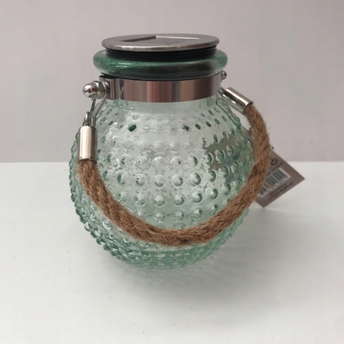 LAMPA SOLARNA LATARENKA OGRODOWA Z UCHWYTEM JUTA LED BIAŁA CIEPŁA GREEN