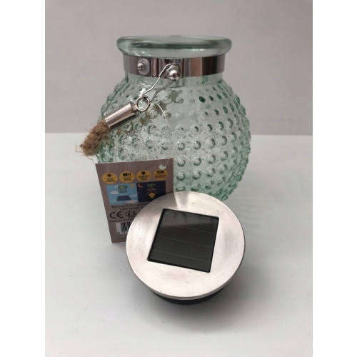LAMPA SOLARNA LATARENKA OGRODOWA Z UCHWYTEM JUTA LED BIAŁA CIEPŁA GREEN