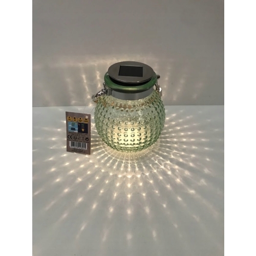 LAMPA SOLARNA LATARENKA OGRODOWA Z UCHWYTEM JUTA LED BIAŁA CIEPŁA GREEN