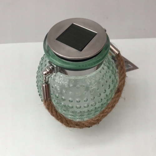 LAMPA SOLARNA LATARENKA OGRODOWA Z UCHWYTEM JUTA LED BIAŁA CIEPŁA GREEN